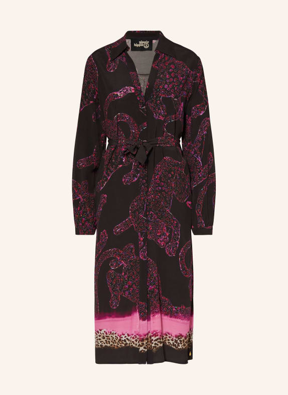 yippie hippie Shirt dress DARK BROWN/ FUCHSIA/ PURPLE