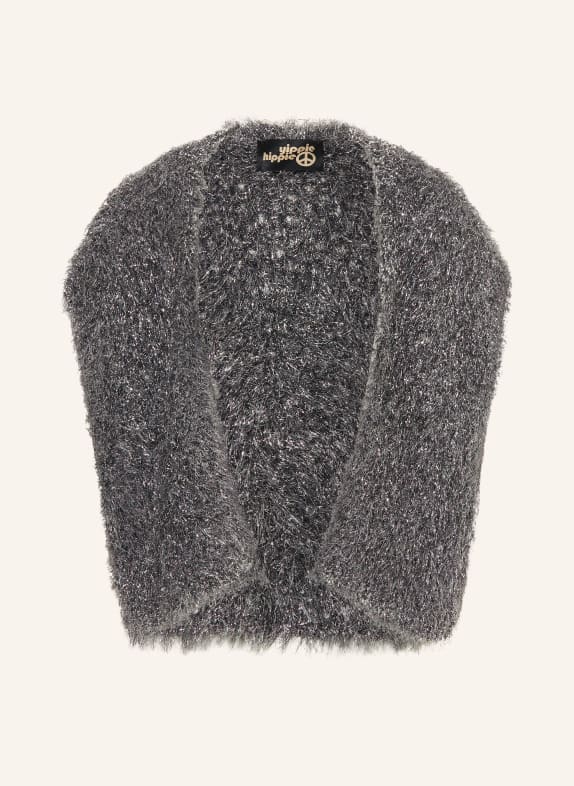 yippie hippie Strickweste mit Glitzergarn SCHWARZ/ SILBER