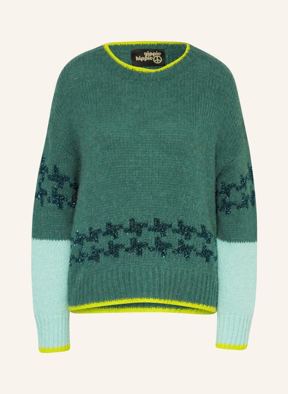 yippie hippie Pullover mit Glitzergarn PETROL/ MINT