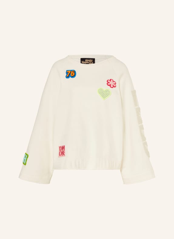 yippie hippie Sweatshirt with patches ECRU