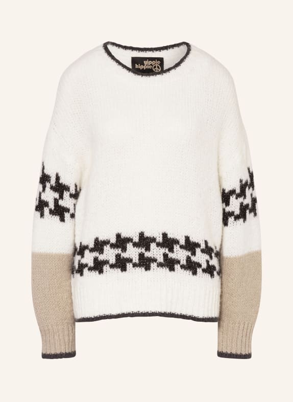 yippie hippie Pullover mit Glitzergarn CREME/ TAUPE/ SCHWARZ