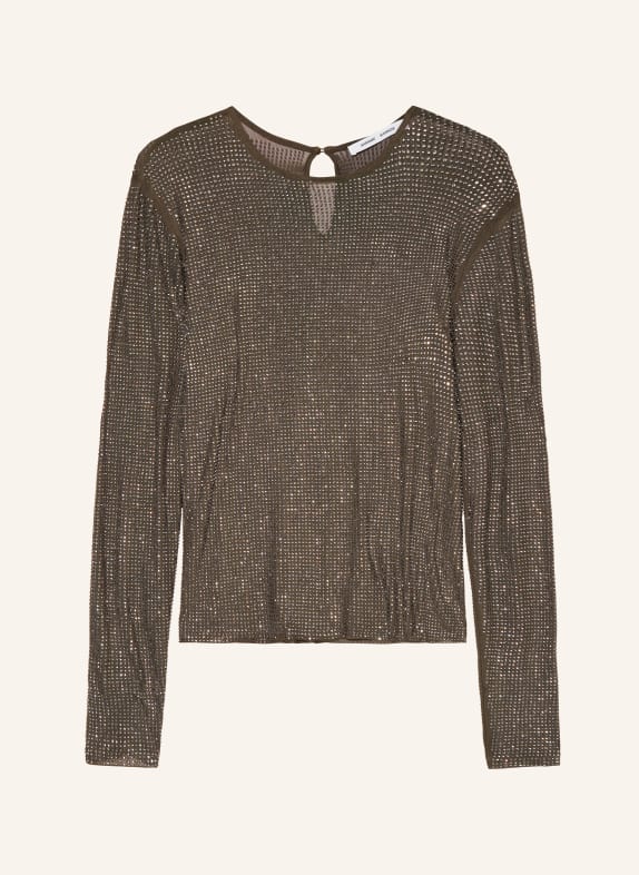 SAMSØE  SAMSØE Longsleeve SAMAGDA mit Schmucksteinen OLIV