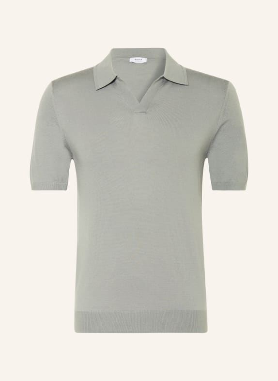 REISS Knitted polo shirt DUCHIE GRAY