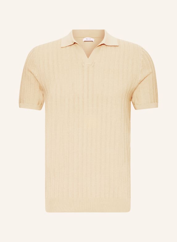 REISS Knitted polo shirt MICKEY BEIGE