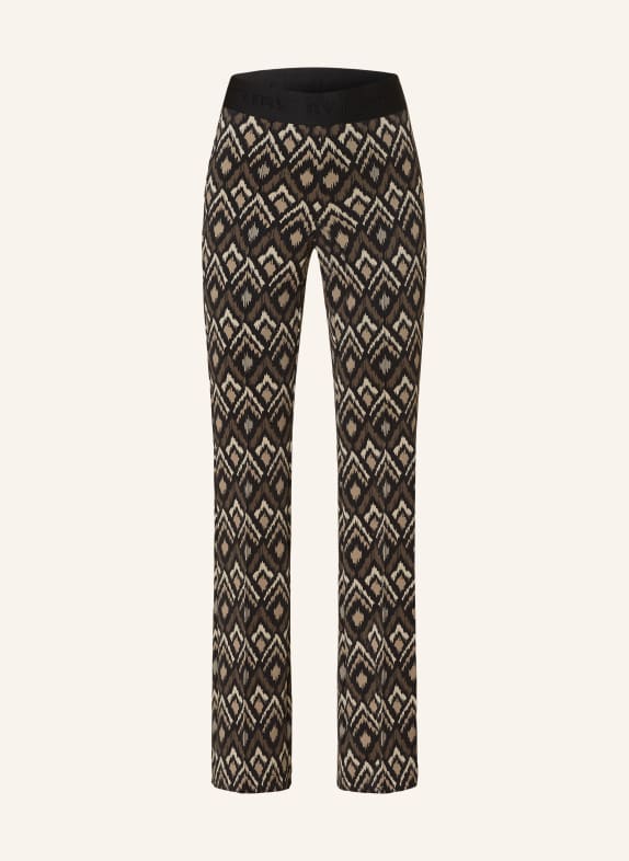 CAMBIO Bootcut trousers FLOWER BLACK/ BEIGE