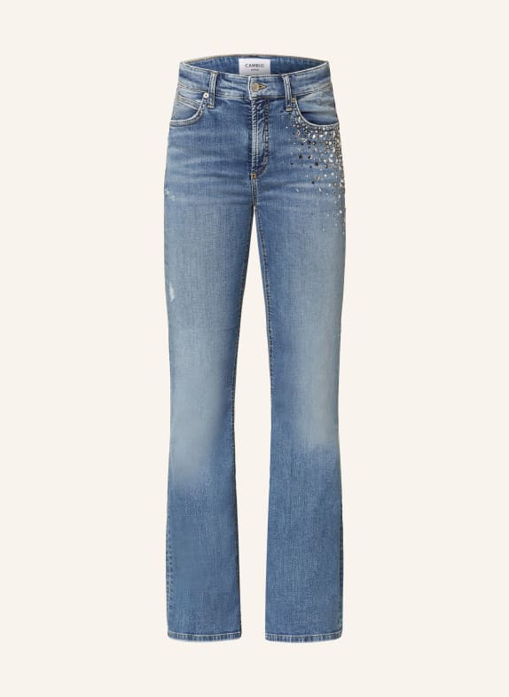 CAMBIO Flared Jeans FABIENNE mit Schmucksteinen 5139 salty soft destroyed