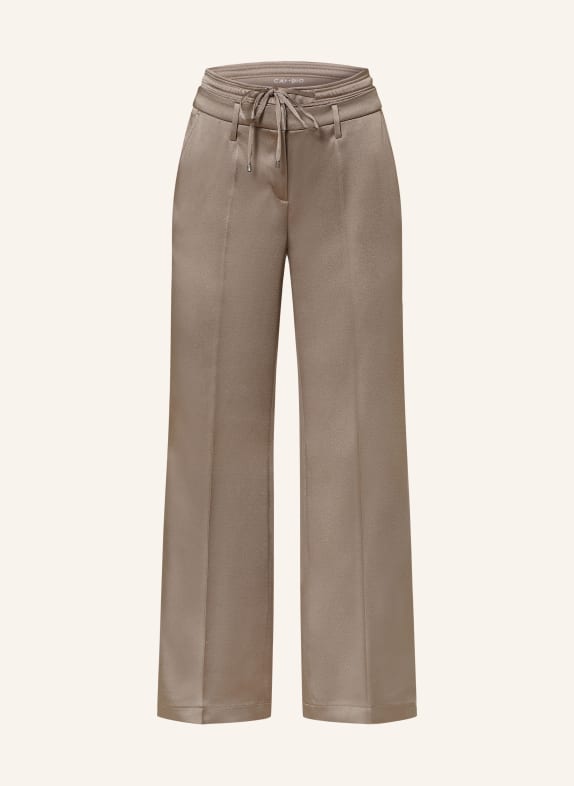 CAMBIO Wide leg trousers AMELIE in satin TAUPE