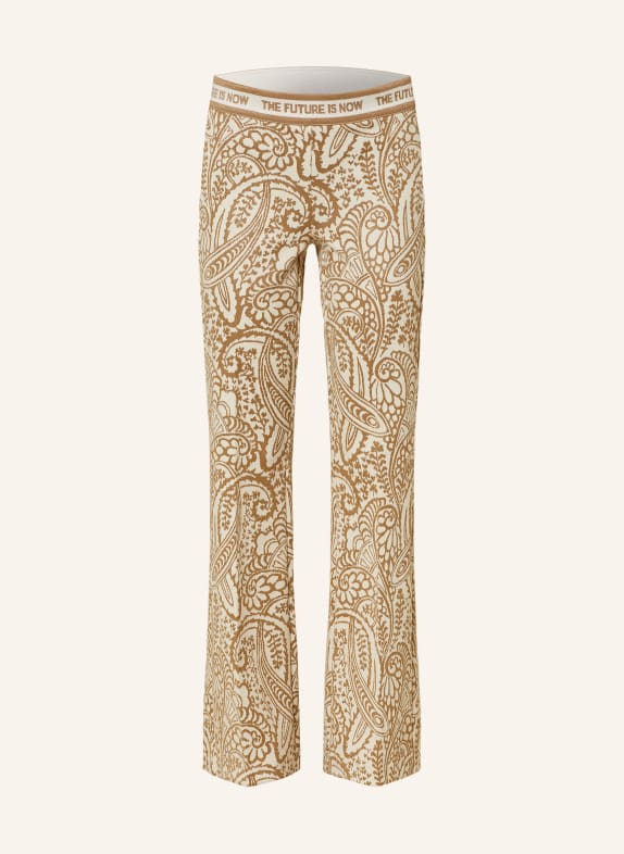 CAMBIO Bootcut-Hose FRANCIS mit Glitzergarn BEIGE/ CREME