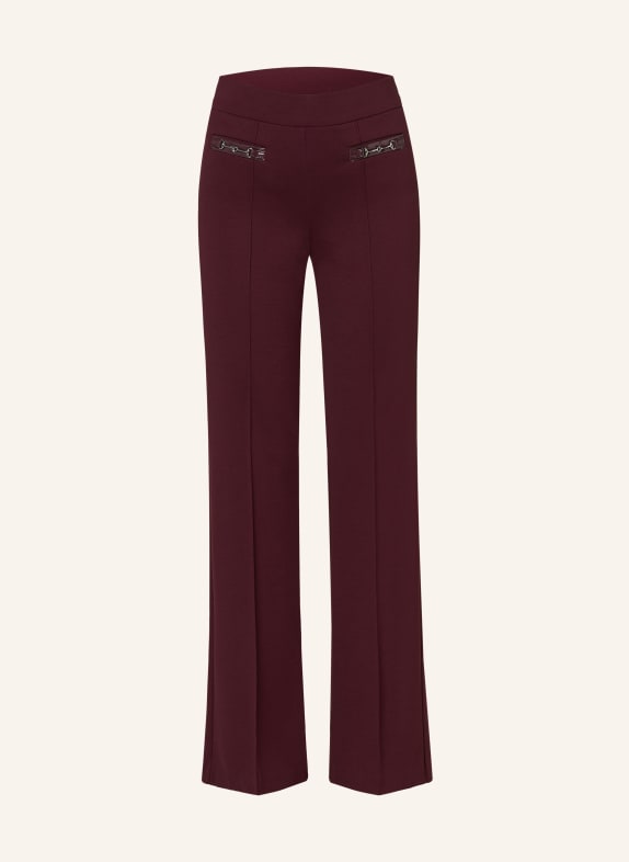 CAMBIO Bootcut trousers FRANCIS in jersey DARK RED