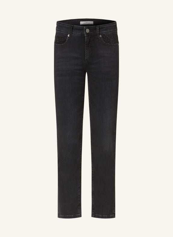 CAMBIO 7/8 jeans PIPER with decorative gems 5112 modern dark