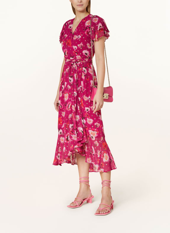 Phase Eight Dress NADINE with frills FUCHSIA/ PINK/ GREEN