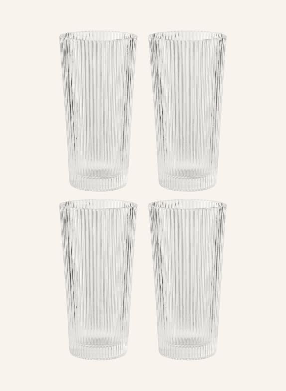 stelton Set of 4 long drink glasses PILASTRO WHITE