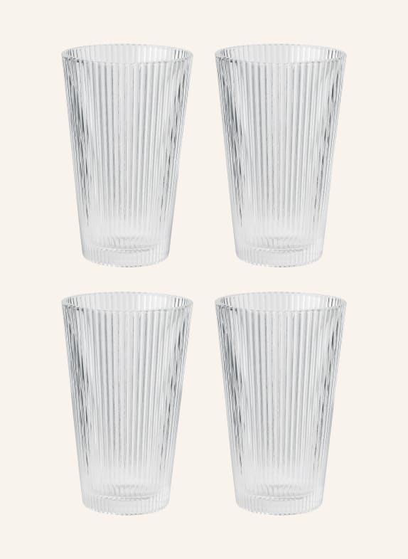 stelton Set of 4 drinking glasses PILASTRO WHITE