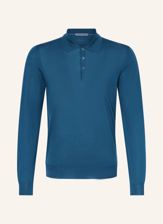 CORNELIANI Knitted polo shirt BLUE