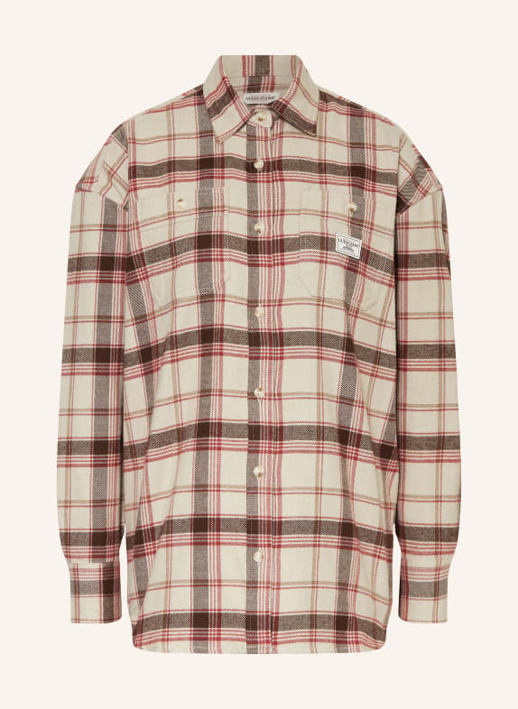 GUESS JEANS Overshirt CREME/ DUNKELROT/ BRAUN