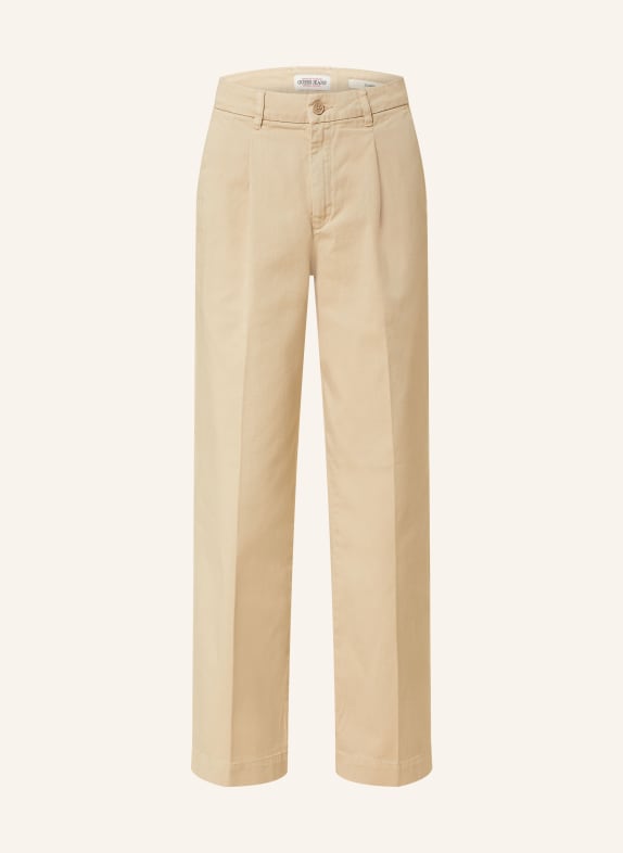 GUESS JEANS Wide leg trousers CAMEL