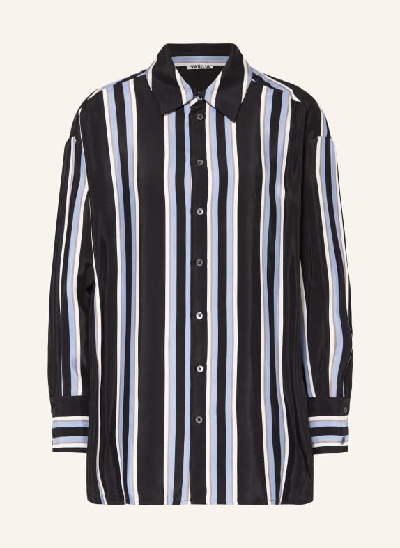 VANILIA Shirt blouse BLACK/ LIGHT BLUE/ WHITE