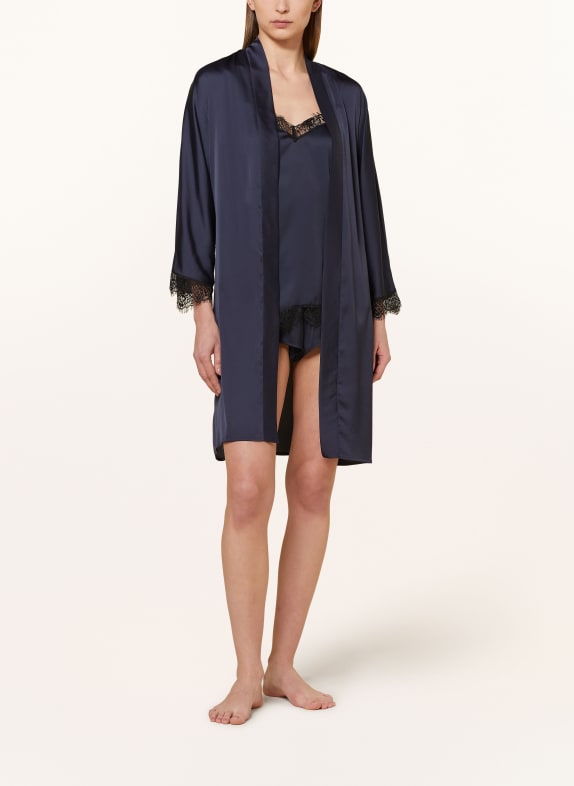 SIMONE PÉRÈLE Dámské kimono SATIN SECRETS ze saténu TMAVĚ MODRÁ