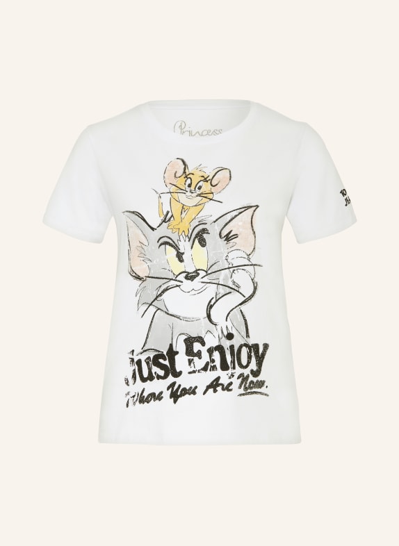 FrogBox T-Shirt mit Pailletten WEISS