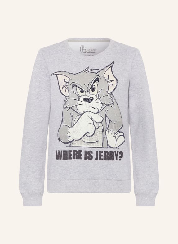 FrogBox Sweatshirt mit Schmucksteinen HELLGRAU