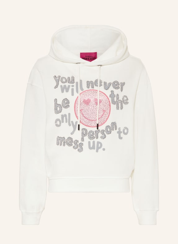FrogBox Hoodie mit Schmucksteinen WEISS