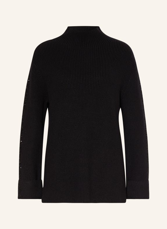 MARC AUREL Pullover mit Pailletten und Galonstreifen SCHWARZ