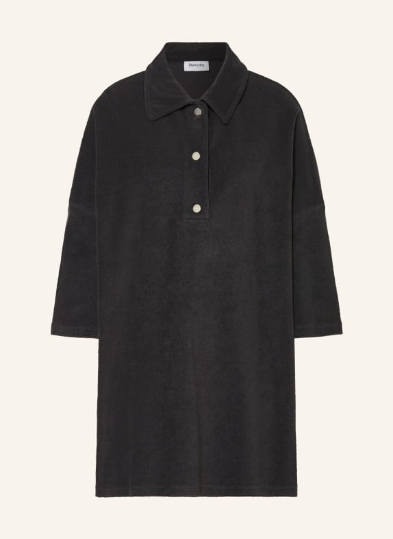 black palms Oversized polo shirt made of terry cloth BLACK