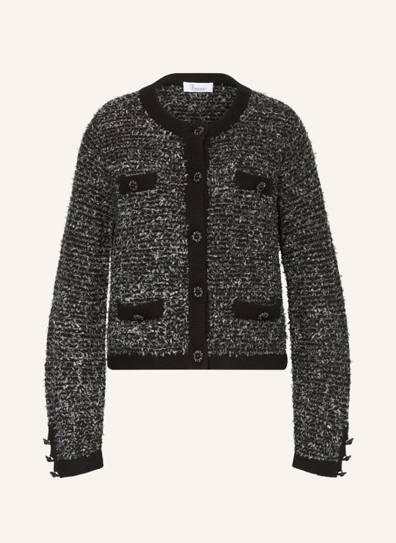 Princess GOES HOLLYWOOD Strickjacke mit Glitzergarn SCHWARZ/ GRAU