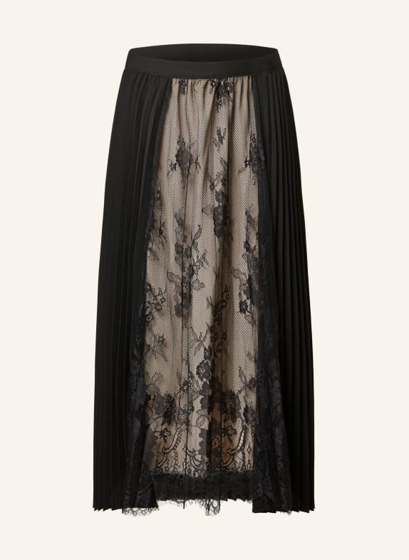 Princess GOES HOLLYWOOD Plisseerock mit Spitze SCHWARZ/ BEIGE