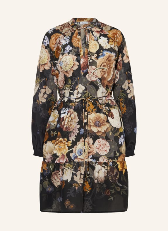 Princess GOES HOLLYWOOD Seidenkleid SCHWARZ/ BEIGE/ DUNKELORANGE