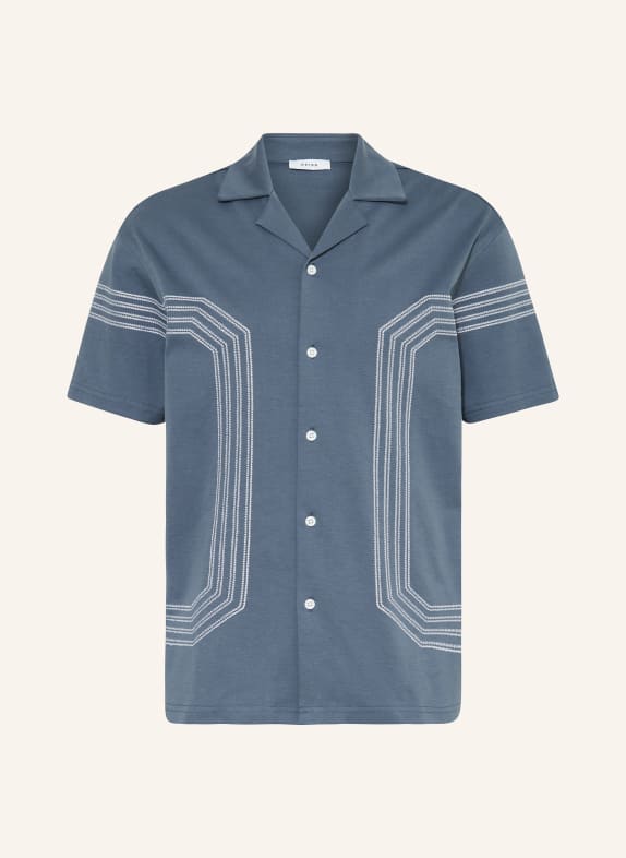 REISS Resort shirt ARLINGTON regular fit made of jersey BLUE GRAY/ WHITE
