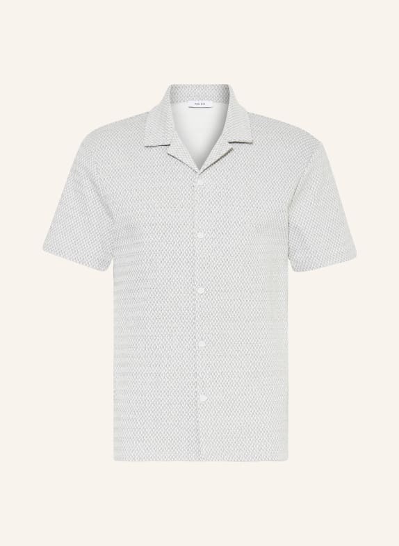 REISS Resort shirt BREWER slim fit in jersey LIGHT GRAY/ WHITE