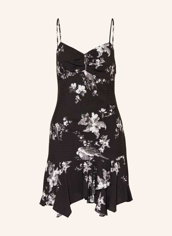 ALLSAINTS Dress ERICA IONA with frills BLACK/ WHITE