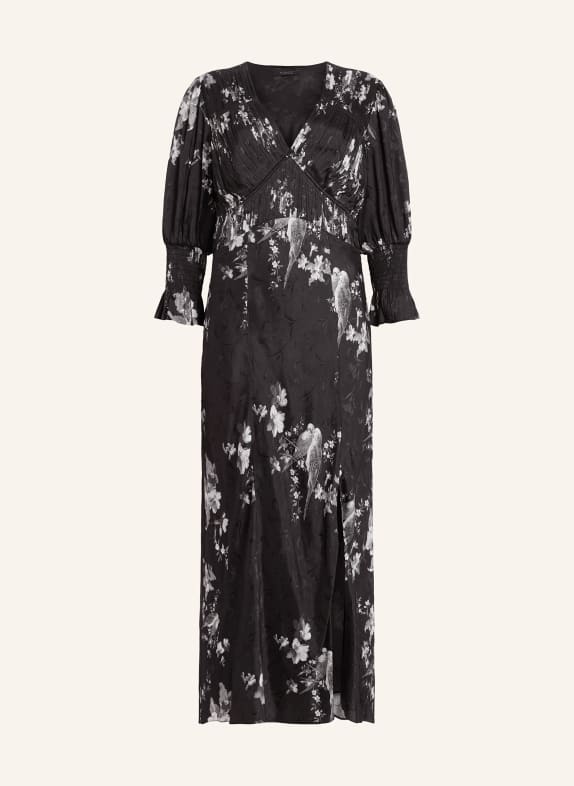 ALLSAINTS Jacquard dress ANI IONA with 3/4 sleeves BLACK/ WHITE