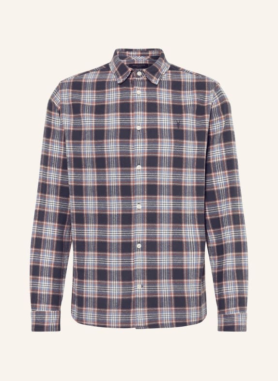 ALLSAINTS Flannel shirt VENTANA relaxed fit BLUE/ BROWN