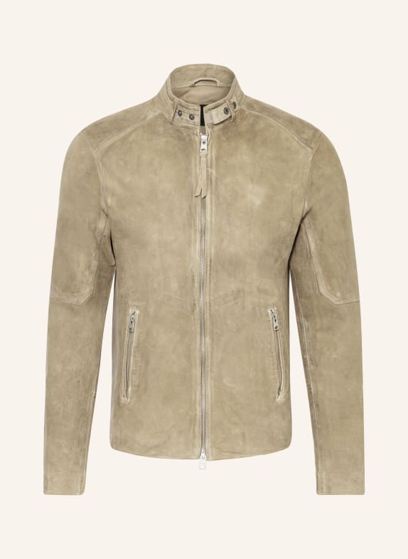 ALLSAINTS Leather jacket CORA TAUPE