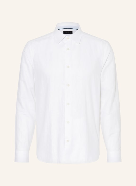 TED BAKER Shirt ROMEOS regular fit with linen WHITE