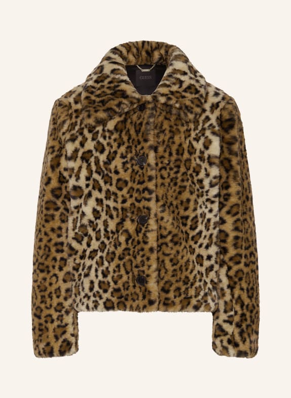 GUESS Kunstfell-Jacke CECILE BRAUN/ DUNKELBRAUN