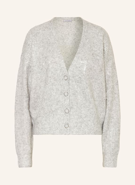 GUESS Oversized-Strickjacke RILEY mit Pailletten HELLGRAU