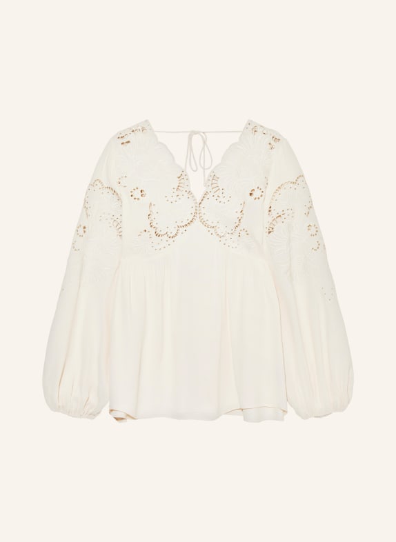 REISS Blouse-style shirt NOA with broderie anglaise CREAM