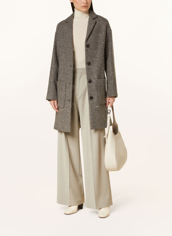 Kiltie Wollmantel PAUL DUNKELBRAUN/ BEIGE/ GRAU