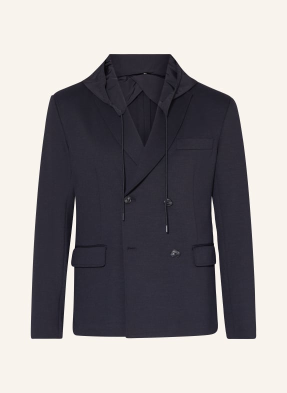 EMPORIO ARMANI Tailored jacket regular fit with detachable trim DARK BLUE