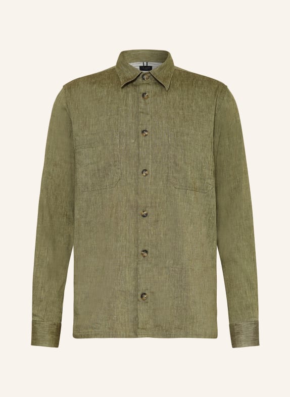 TED BAKER Shirt IIO relaxed fit with linen KHAKI