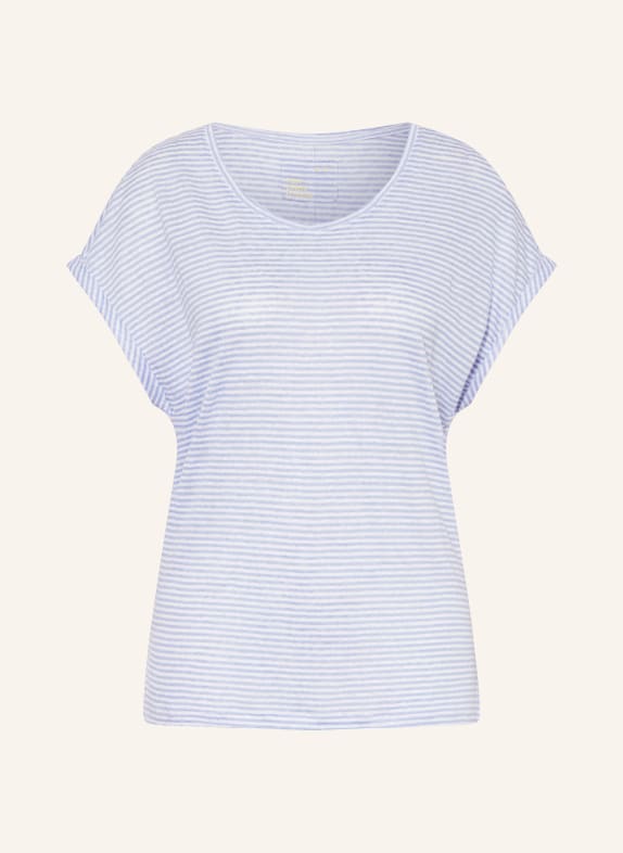 oui Knit shirt in linen WHITE/ BLUE