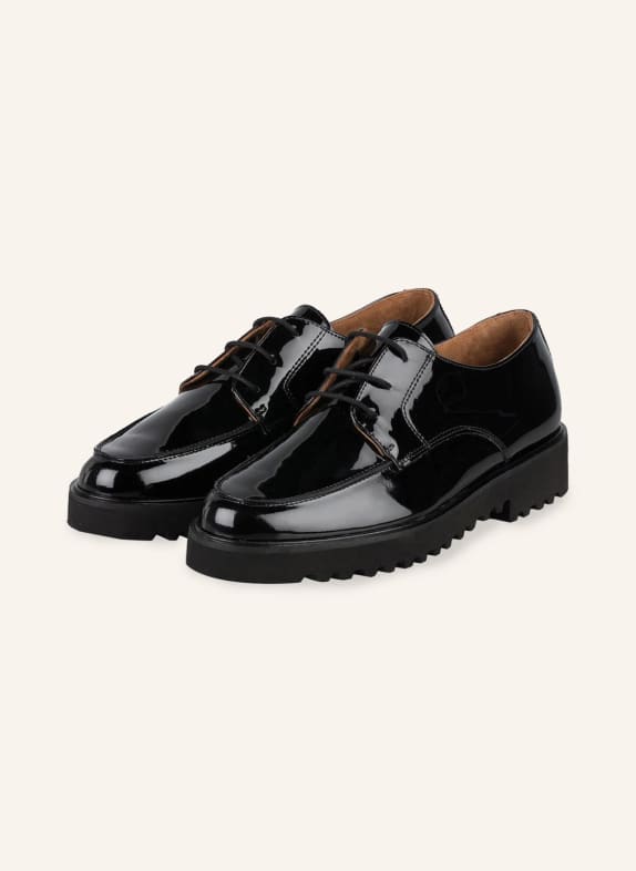 paul green Patent lace-up shoes BLACK