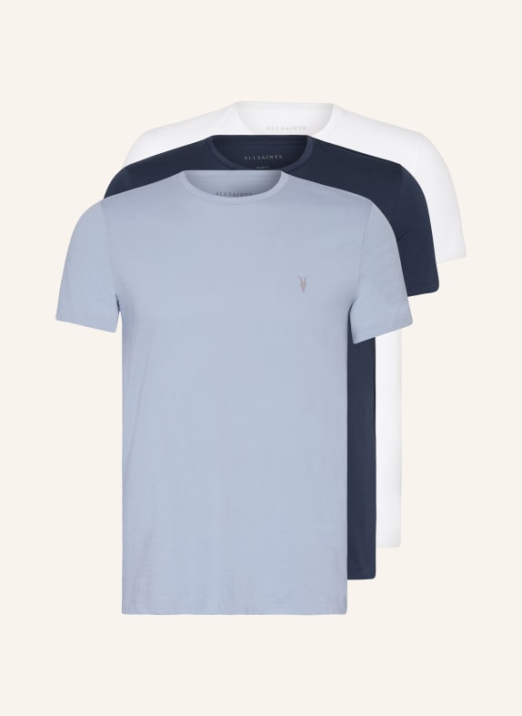 ALLSAINTS 3er-Pack T-Shirts TONIC HELLBLAU/ DUNKELBLAU/ WEISS