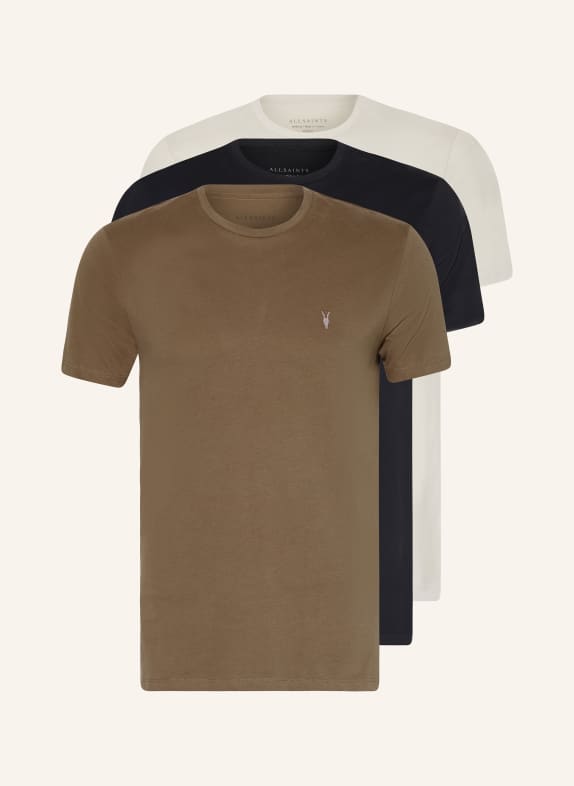 ALLSAINTS 3-pack T-shirts TONIC TAUPE/ BLACK/ BEIGE
