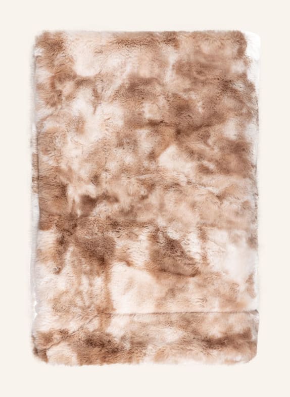 Star Home Wohndecke MARMOR aus Kunstfell WEISS/ BEIGE/ ROSÉ