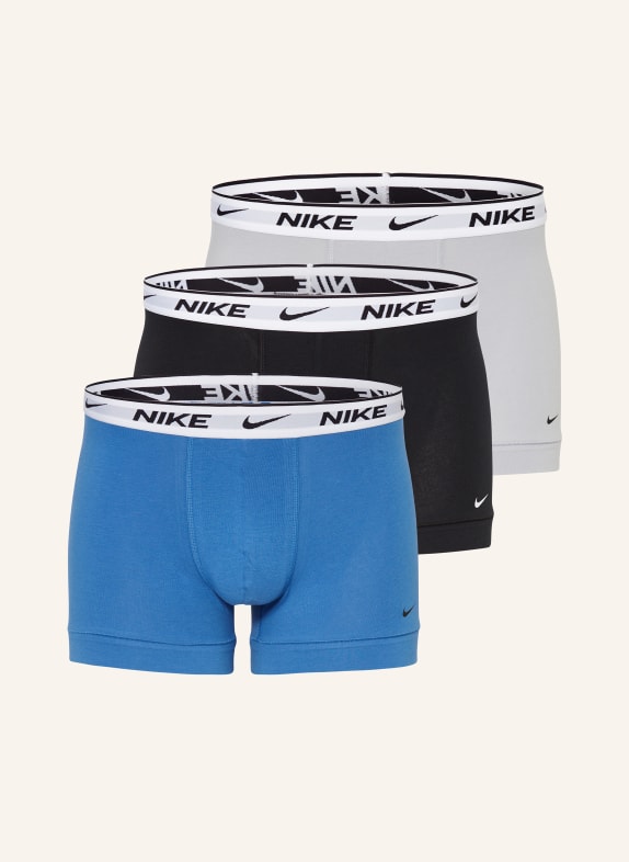 Nike 3-pack boxer shorts EVERDAY COTTON STRETCH BLUE/ LIGHT GRAY/ BLACK