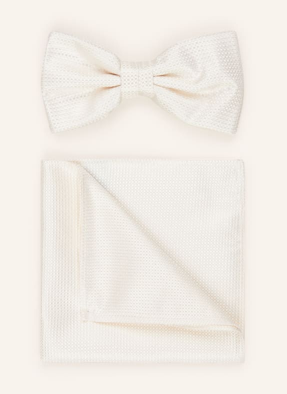 Prince BOWTIE Set: Bow tie and pocket handkerchief WHITE